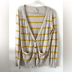 Mossimo Supply Co. Yellow Striped Cardigan